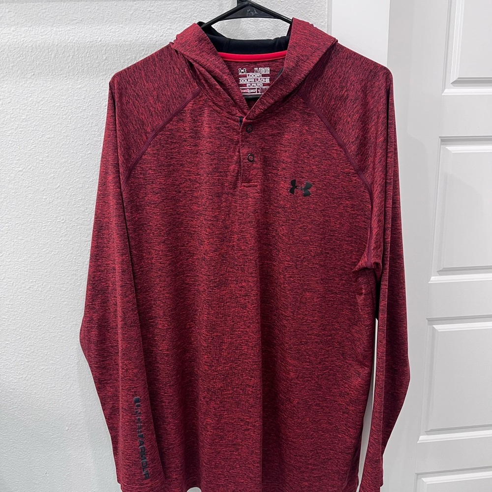 Under Armour Men's Red and Black Lightweight Hoodie